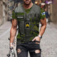 T-shirt personnalisé avec camouflage soldat/vétéran finlandais avec nom et grade imprimé en 3D - 22042401QA