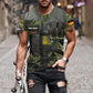 Personalisiertes T-Shirt mit deutschem Soldaten-/Veteranen-Tarnmuster mit Namen und Rang, 3D-Druck – 22042401QA