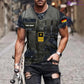 Personalisiertes T-Shirt mit deutschem Soldaten-/Veteranen-Tarnmuster mit Namen und Rang, 3D-Druck – 22042401QA