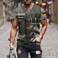 T-shirt personnalisé avec camouflage soldat/vétéran allemand avec nom et grade imprimé en 3D - 22042401QA