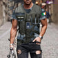 Personalisiertes irisches Soldaten-/Veteranen-T-Shirt mit Camouflage-Muster und Namen und Rang, 3D-Druck – 22042401QA