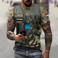 Personalisiertes T-Shirt mit 3D-Druck „Niederländischer Soldat/Veteran“ im Camouflage-Muster mit Namen und Rang – 22042401QA