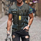 Personalisiertes T-Shirt mit schwedischem Soldaten/Veteranen-Tarnmuster mit Namen und Rang, 3D-Druck – 22042401QA