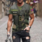 T-shirt personnalisé avec camouflage soldat/vétéran norvégien avec nom et grade imprimé en 3D - 22042401QA