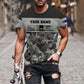 Personalisiertes T-Shirt mit australischem Soldaten-/Veteranen-Tarnmuster mit Namen und Rang, 3D-Druck – 1112230001QA