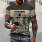 T-shirt personnalisé avec camouflage soldat/vétéran de la France avec nom et grade imprimé en 3D - 1112230001QA