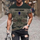 T-shirt personnalisé avec camouflage soldat/vétéran de la France avec nom et grade imprimé en 3D - 1112230001QA