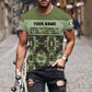 T-shirt personnalisé avec camouflage soldat/vétéran irlandais avec nom et grade imprimé en 3D - 1201240001QA