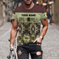 Personalisiertes irisches Soldaten-/Veteranen-T-Shirt mit Camouflage-Muster und Namen und Rang, 3D-Druck – 1201240001QA