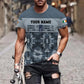 Personalisiertes irisches Soldaten-/Veteranen-T-Shirt mit Camouflage-Muster und Namen und Rang, 3D-Druck – 1201240001QA