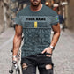 Personalisiertes T-Shirt mit schwedischem Soldaten-/Veteranen-Tarnmuster mit Namen und Rang, 3D-Druck – 1201240001QA