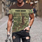 Personalized Italy Soldier/ Veteran Camo With Name And Rank T-shirt 3D Printed -   1112230001QA