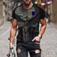 T-shirt personnalisé avec camouflage soldat/vétéran de la France avec nom et grade imprimé en 3D - 0112230001QA