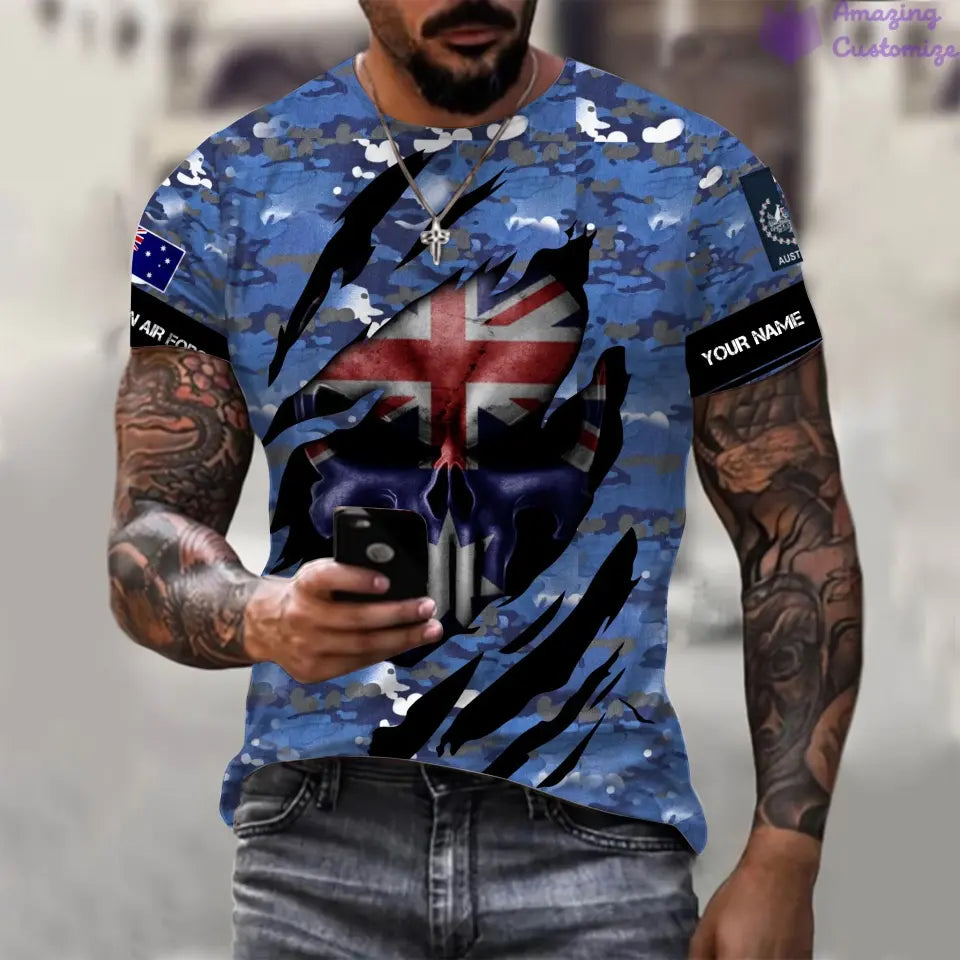 Personalized Australia with Name and Rank Soldier/Veteran T-shirt Shirt All Over Printed - 08042402QA