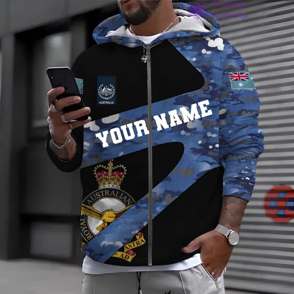 Personalized Australia Soldier/ Veteran Camo With Name And Rank Hoodie 3D Printed - 17065728