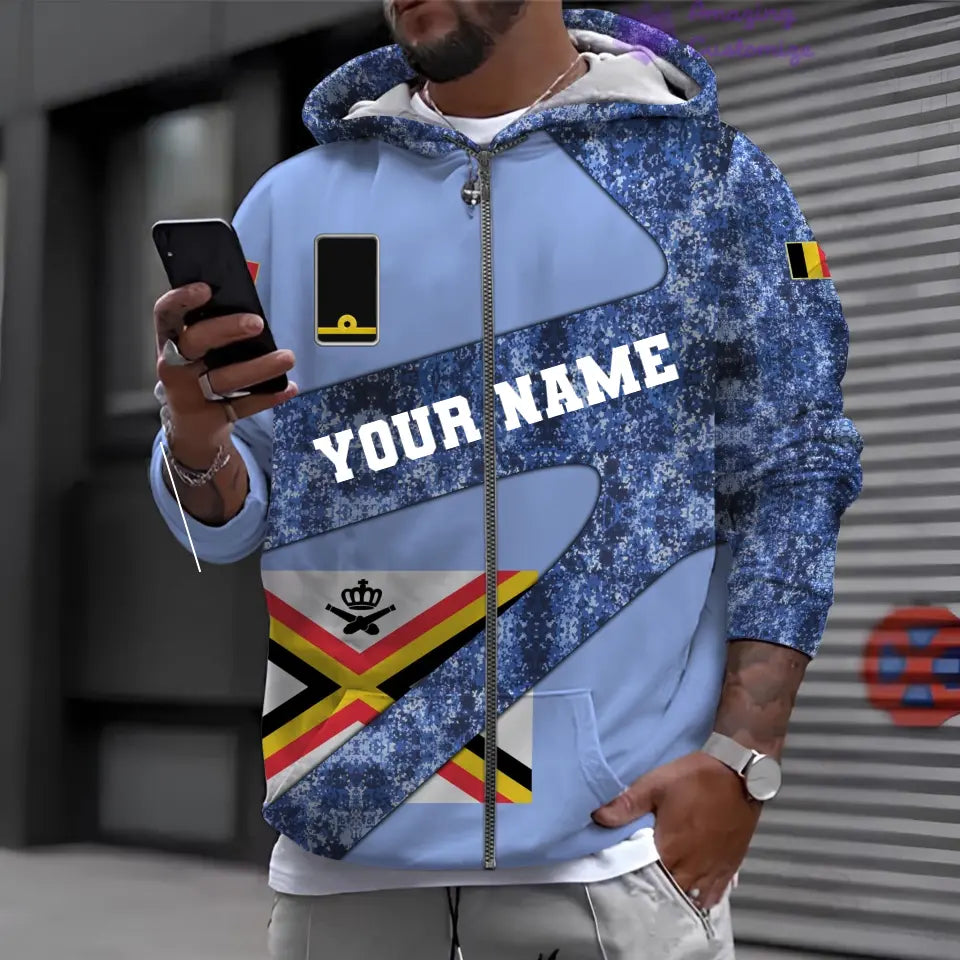 Personalized Belgium Soldier/ Veteran Camo With Name And Rank Hoodie 3D Printed - 17065728