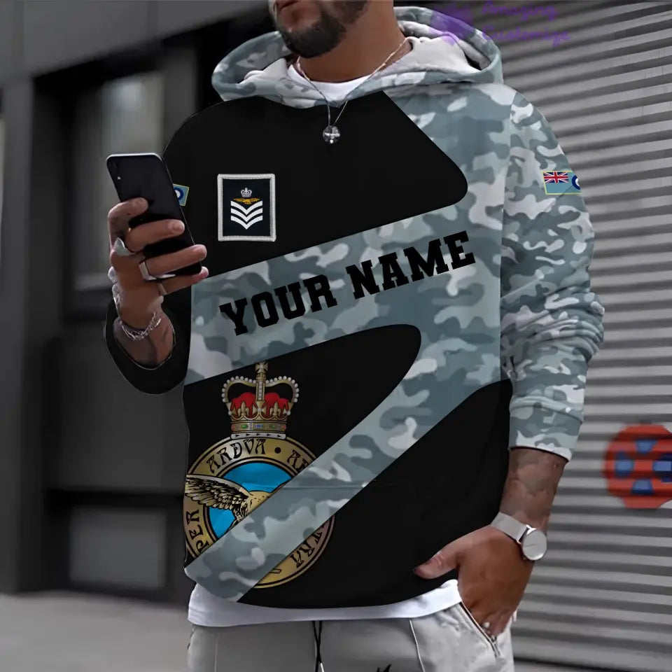 Personalized UK Soldier/ Veteran Camo With Name And Rank Hoodie 3D Printed - 3001240001QA