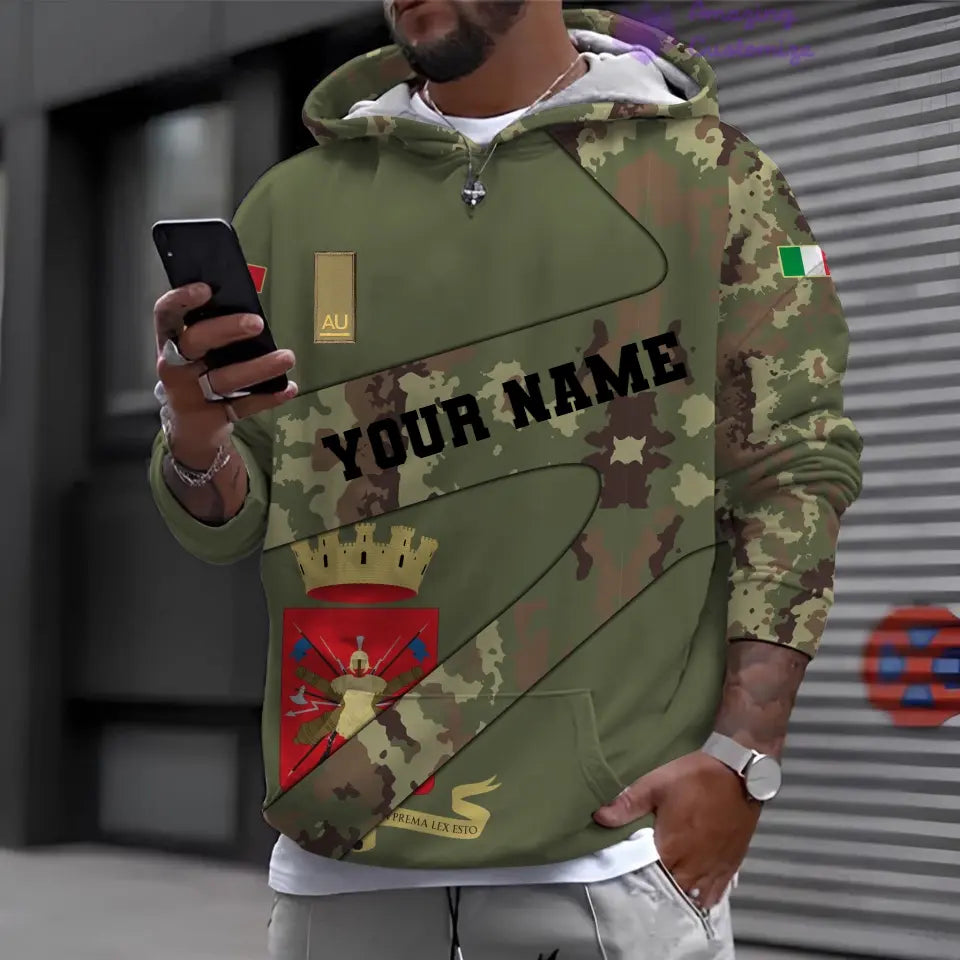 Personalized Italy Soldier/Veteran with Name and Rank 3D Hoodie All Over Printed - 17065728