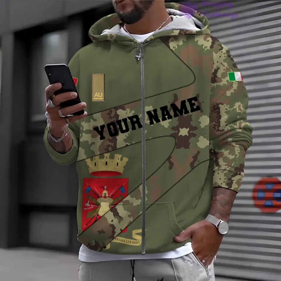 Personalized Italy Soldier/Veteran with Name and Rank 3D Hoodie All Over Printed - 17065728