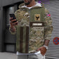 Sweat à capuche personnalisé avec motif camouflage soldat/vétéran du Royaume-Uni et nom et grade imprimés - 07052401QA