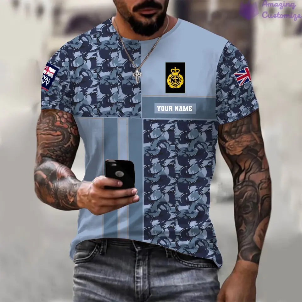 Sweat à capuche personnalisé avec motif camouflage soldat/vétéran du Royaume-Uni et nom et grade imprimés - 07052401QA