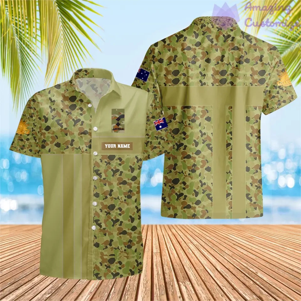 Personalisierter australischer Soldat/Veteranen-Kapuzenpullover im Camouflage-Muster mit Namen und Rang bedruckt – 17150400