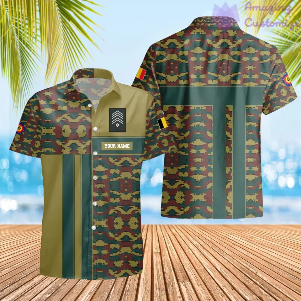 Sweat à capuche personnalisé avec camouflage soldat/vétéran belge avec nom et grade imprimé - 17150400