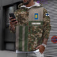 Personalisierter Kapuzenpullover mit Aufdruck „Finnland-Soldat/Veteran“ im Camouflage-Muster mit Namen und Rang – 17150400