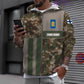 Personalisierter Kapuzenpullover mit Aufdruck „Finnland-Soldat/Veteran“ im Camouflage-Muster mit Namen und Rang – 17150400