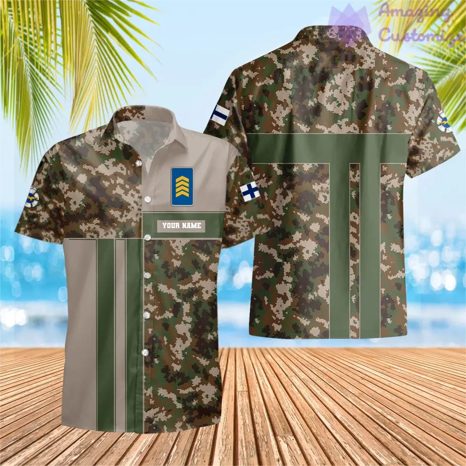 Sweat à capuche personnalisé avec camouflage soldat/vétéran finlandais avec nom et grade imprimé - 17150400