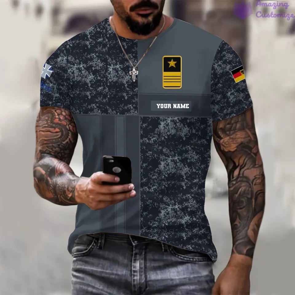 Personalized Germany Soldier/ Veteran Camo With Name And Rank T-shirt Printed  - 07052401QA