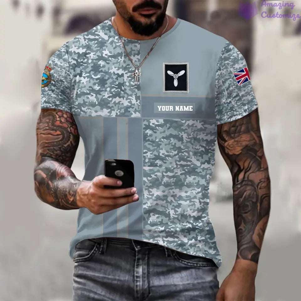 Personalized UK Soldier/ Veteran Camo With Name And Rank T-shirt Printed  - 07052401QA