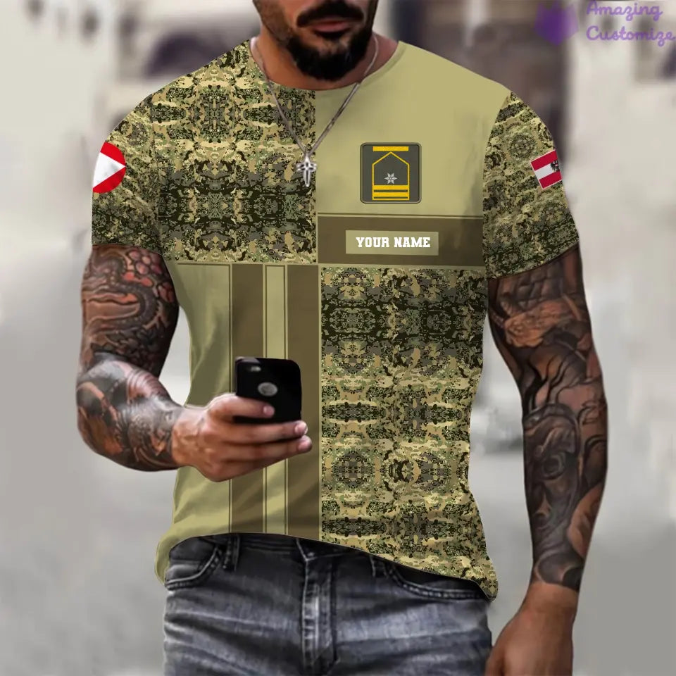 Personalized Austria Soldier/Veteran with Name and Rank T-shirt All Over Printed - 07052401QA