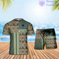 Personalisierter belgischer Soldat/Veteran, Camouflage, mit Namen und Rang, Kombi-T-Shirt + Short, 3D-Druck – 07042401QA