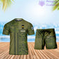 T-shirt personnalisé avec camouflage soldat/vétéran finlandais avec nom et grade + short imprimé en 3D - 07042401QA