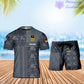 Personalisiertes deutsches Soldaten-/Veteranen-Tarnmuster mit Namen und Rang, Kombi-T-Shirt + Shorts, 3D-Druck – 07042401QA