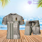 Personalisiertes deutsches Soldaten-/Veteranen-Tarnmuster mit Namen und Rang, Kombi-T-Shirt + Shorts, 3D-Druck – 07042401QA