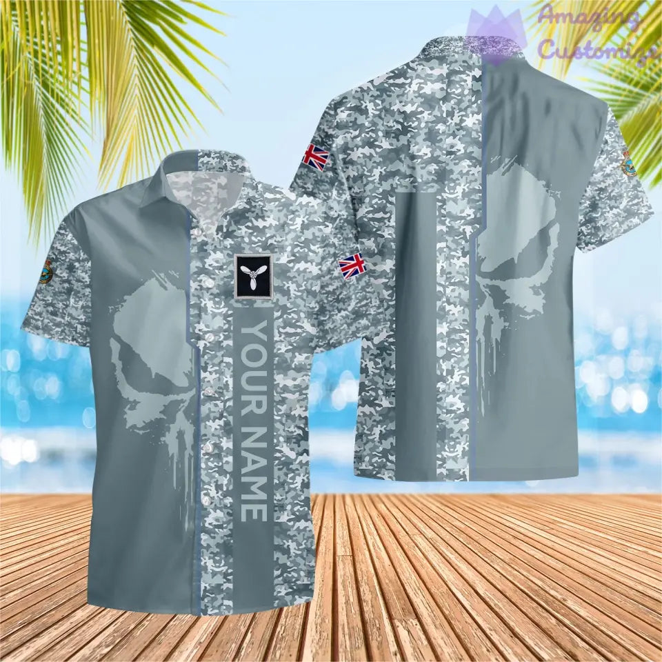 Sweat à capuche personnalisé avec motif camouflage soldat/vétéran du Royaume-Uni et nom et grade imprimés - 10052401QA