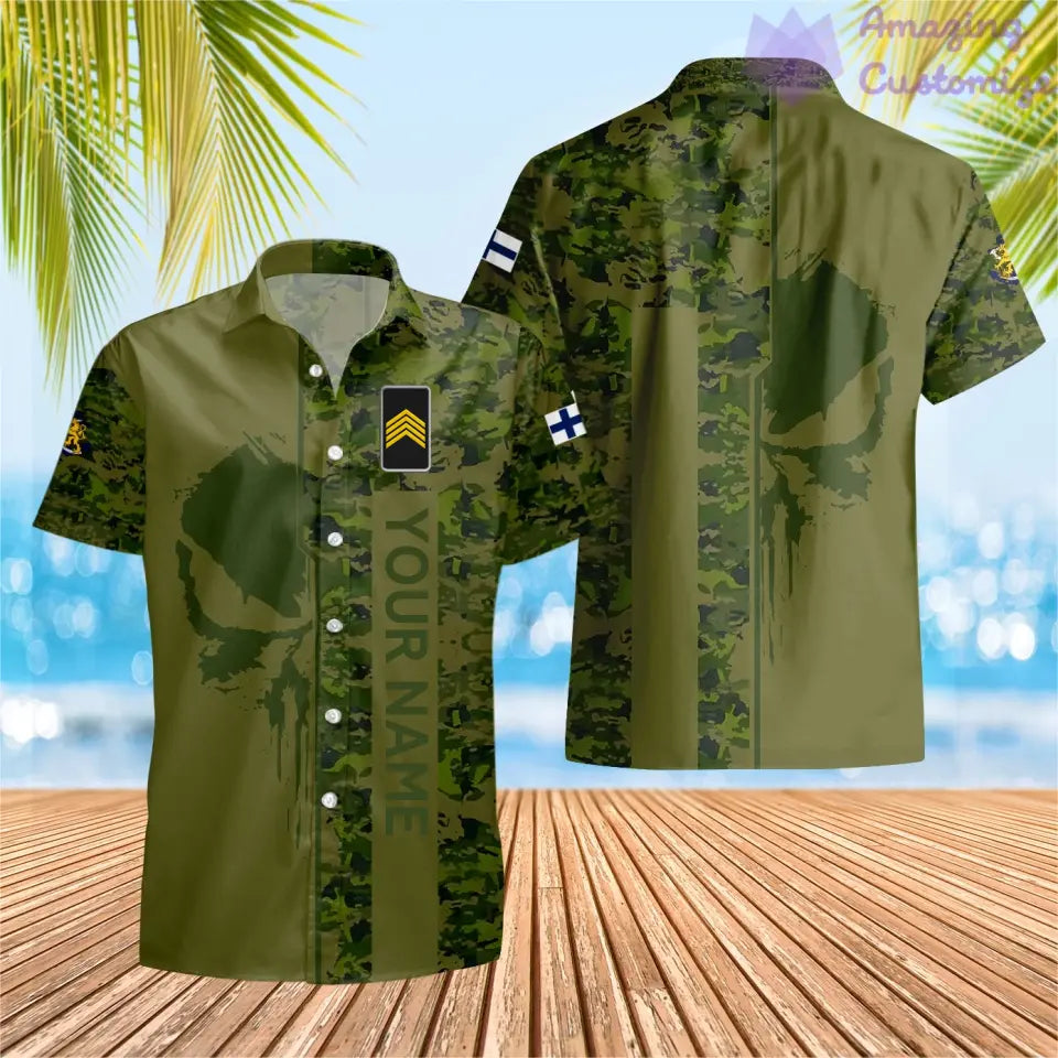 Sweat à capuche personnalisé avec camouflage soldat/vétéran finlandais avec nom et grade imprimé - 17152992