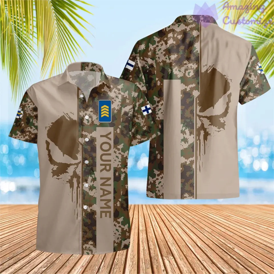 Sweat à capuche personnalisé avec camouflage soldat/vétéran finlandais avec nom et grade imprimé - 17152992