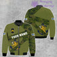 Personalisierte Bomberjacke mit finnischem Soldaten-/Veteranen-Tarnmuster und Namen und Rang, 3D-Druck – 300124QA