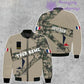 Veste de bombardier personnalisée avec camouflage soldat/vétéran de la France avec nom et grade, imprimée en 3D - 300124QA