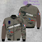 Veste de bombardier personnalisée avec camouflage soldat/vétéran de la France avec nom et grade, imprimée en 3D - 300124QA