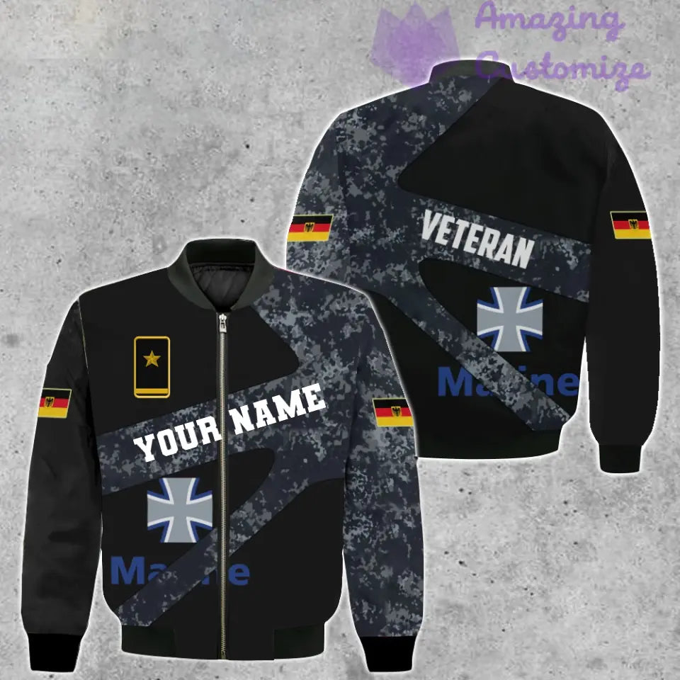 Personalized Germany Soldier/ Veteran Camo With Name And Rank Bomber Jacket 3D Printed  - 300124QA