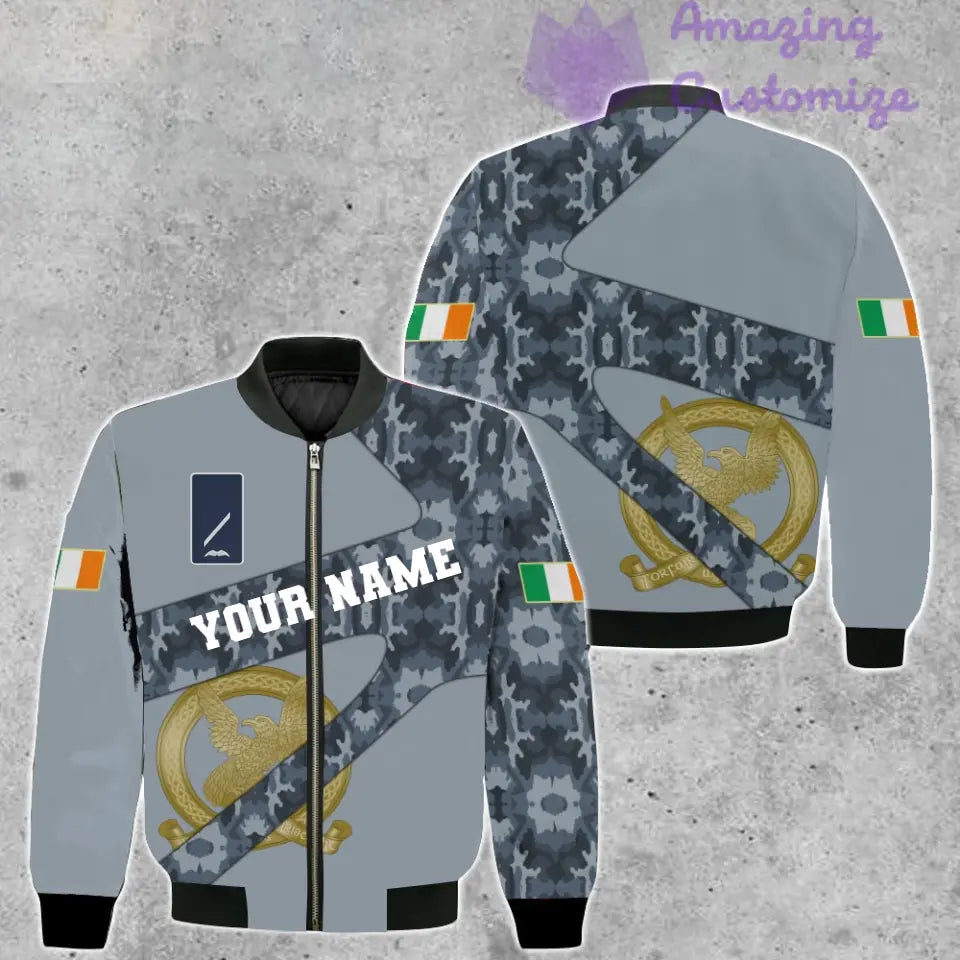 Personalized Ireland Soldier/ Veteran Camo With Name And Rank Bomber Jacket 3D Printed  - 300124QA