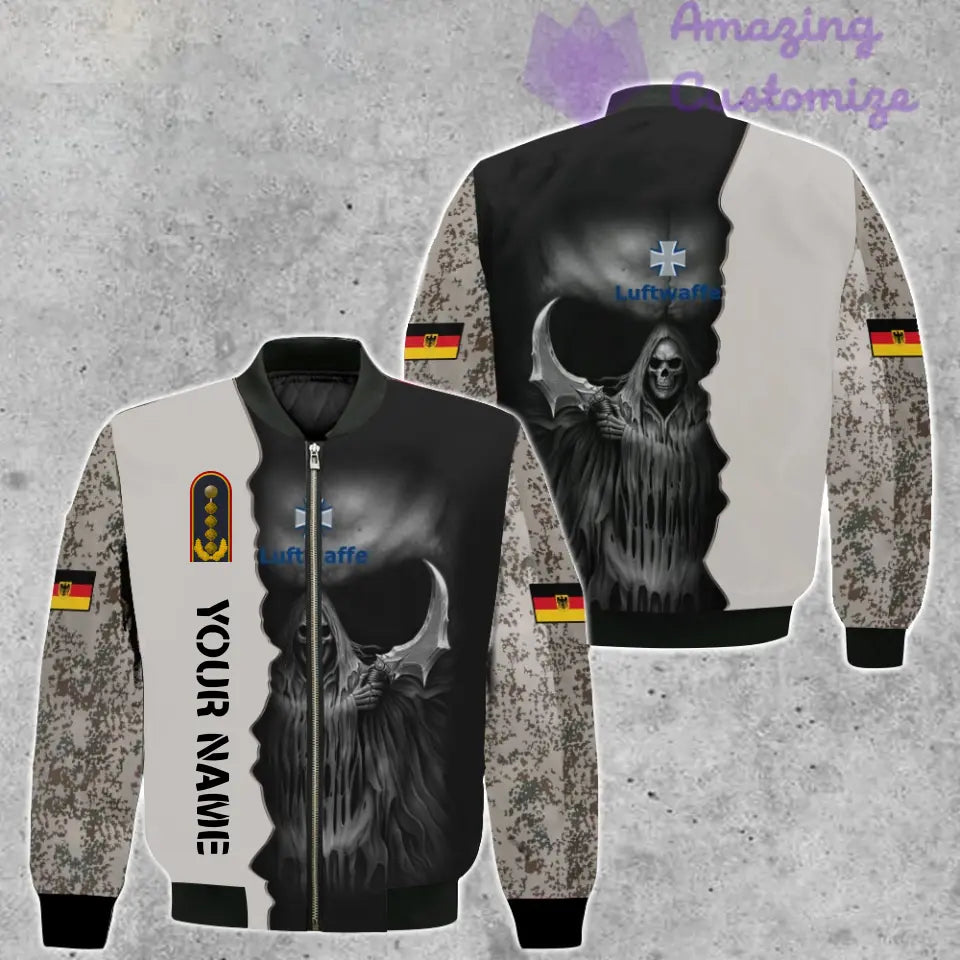 Personalized Germany Soldier/ Veteran Camo With Name And Rank Bomber Jacket 3D Printed  - 260124QA