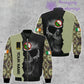 Personalisierte Bomberjacke mit irischem Soldaten-/Veteranen-Camouflagemuster mit Namen und Rang, 3D-Druck – 260124QA