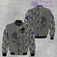 Personalisierte Bomberjacke mit Camouflage-Muster für australische Soldaten/Veteranen mit Namen und Rang, 3D-Druck – 10052401QA