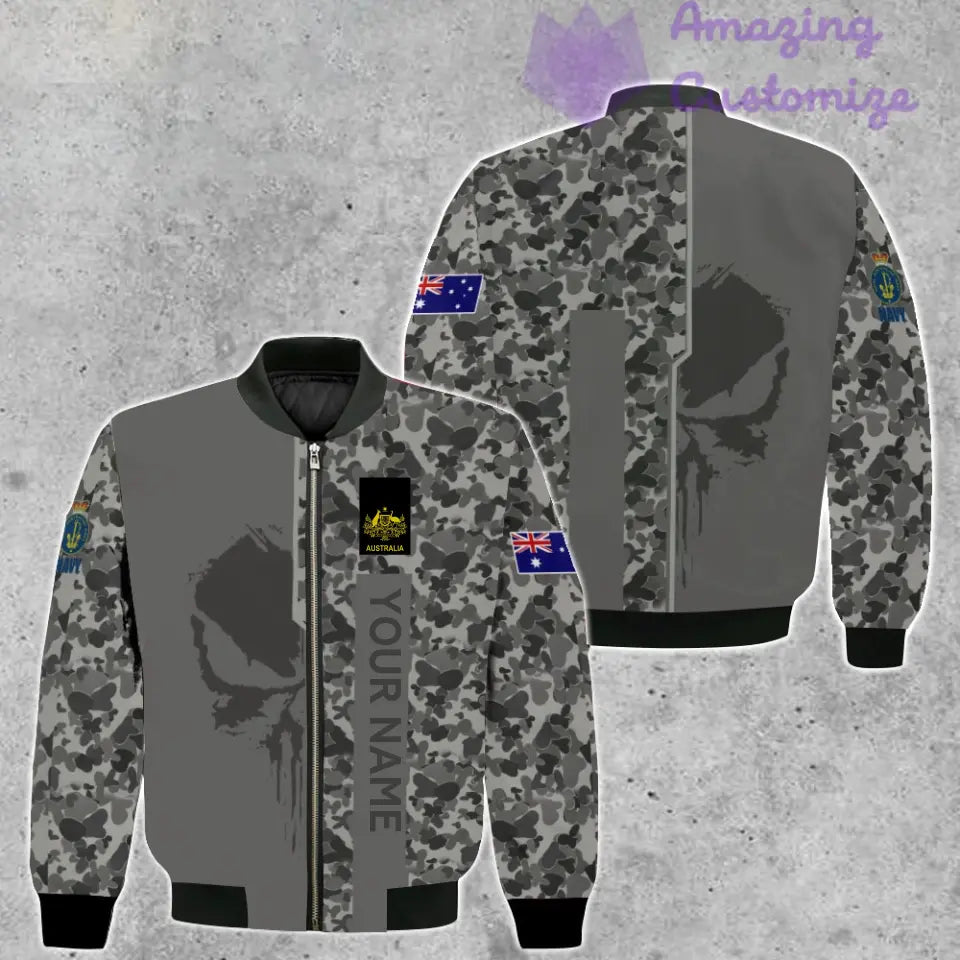 Personalized Australia Soldier/ Veteran Camo With Name And Rank Bomber Jacket 3D Printed  - 10052401QA