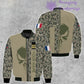 Veste de bombardier personnalisée avec camouflage soldat/vétéran de la France avec nom et grade, imprimée en 3D - 10052401QA